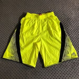 Yellow Adidas Athletic/Basketball Shorts